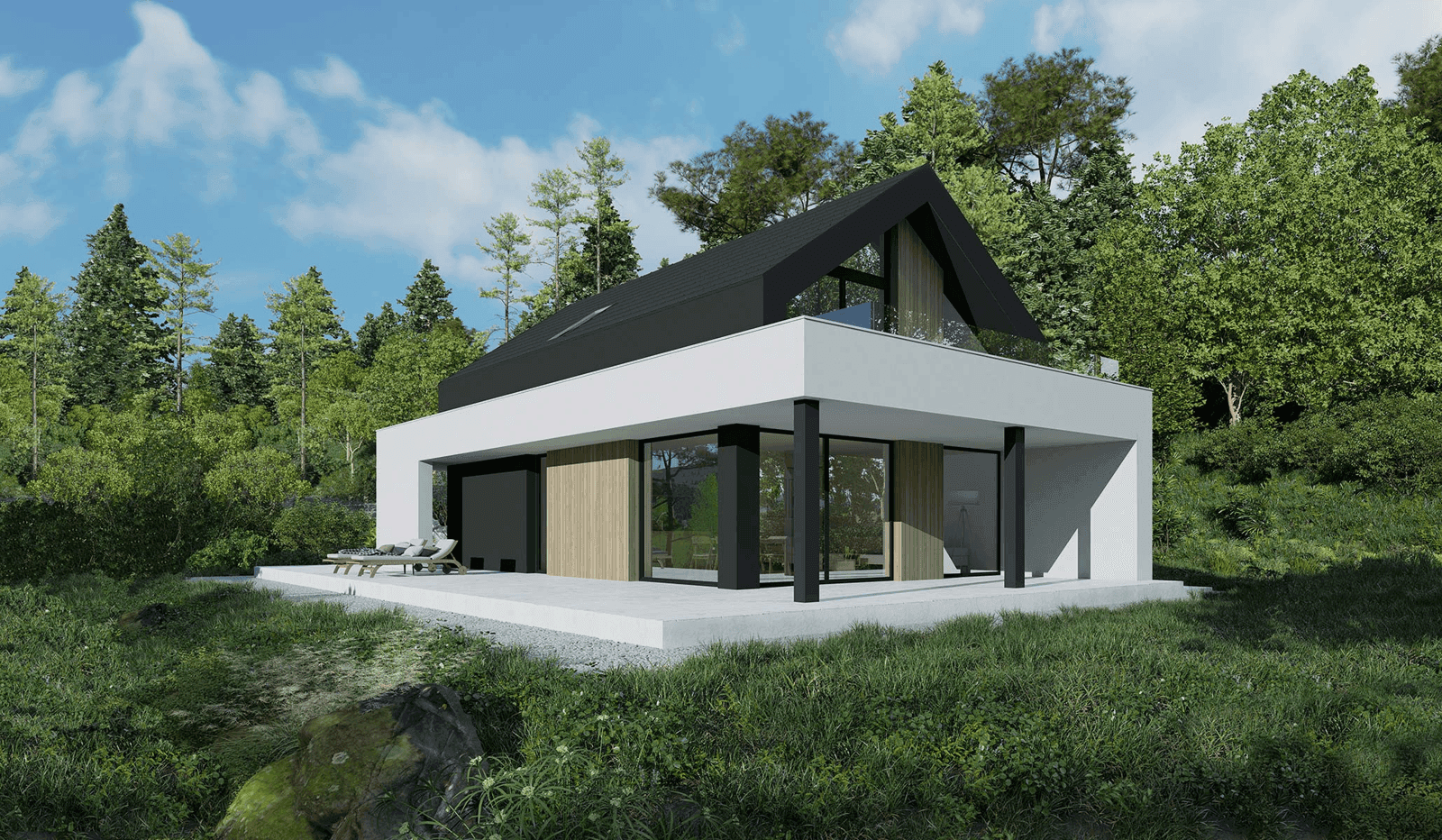 Wizualizacja domu jednorodzinnego New House 753 G1