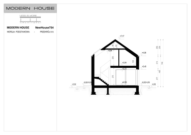Przekrój projektu domu New House 754