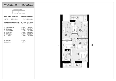 Rzut piętra projektu domu New House 754