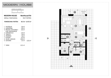 Rzut parteru projektu domu New House 754