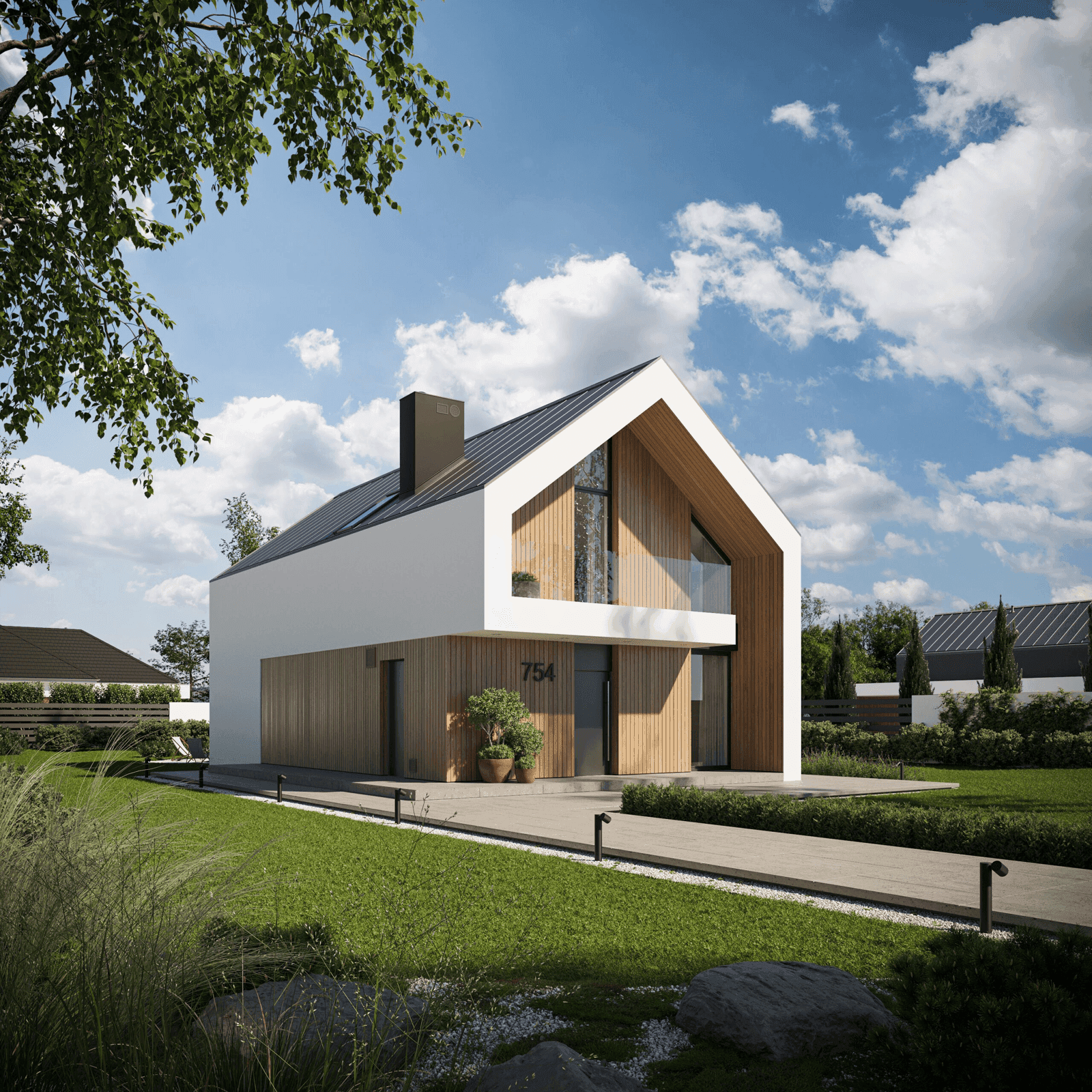 Wizualizacja domu jednorodzinnego New House 754