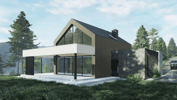 Wizualizacja domu jednorodzinnego New House 756 G1