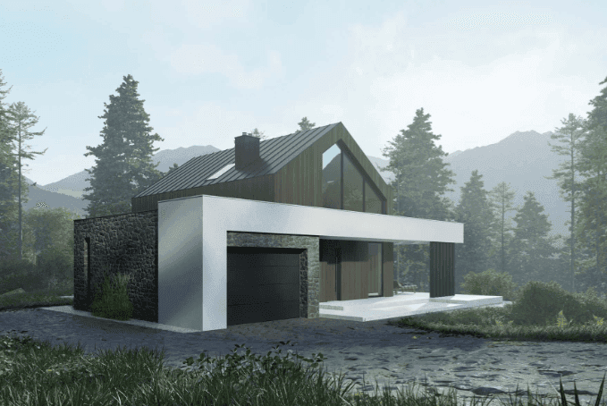 Wizualizacja domu jednorodzinnego New House 756 G1