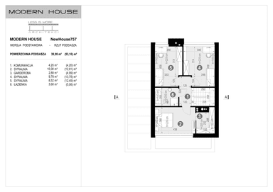 Rzut piętra projektu domu New House 757