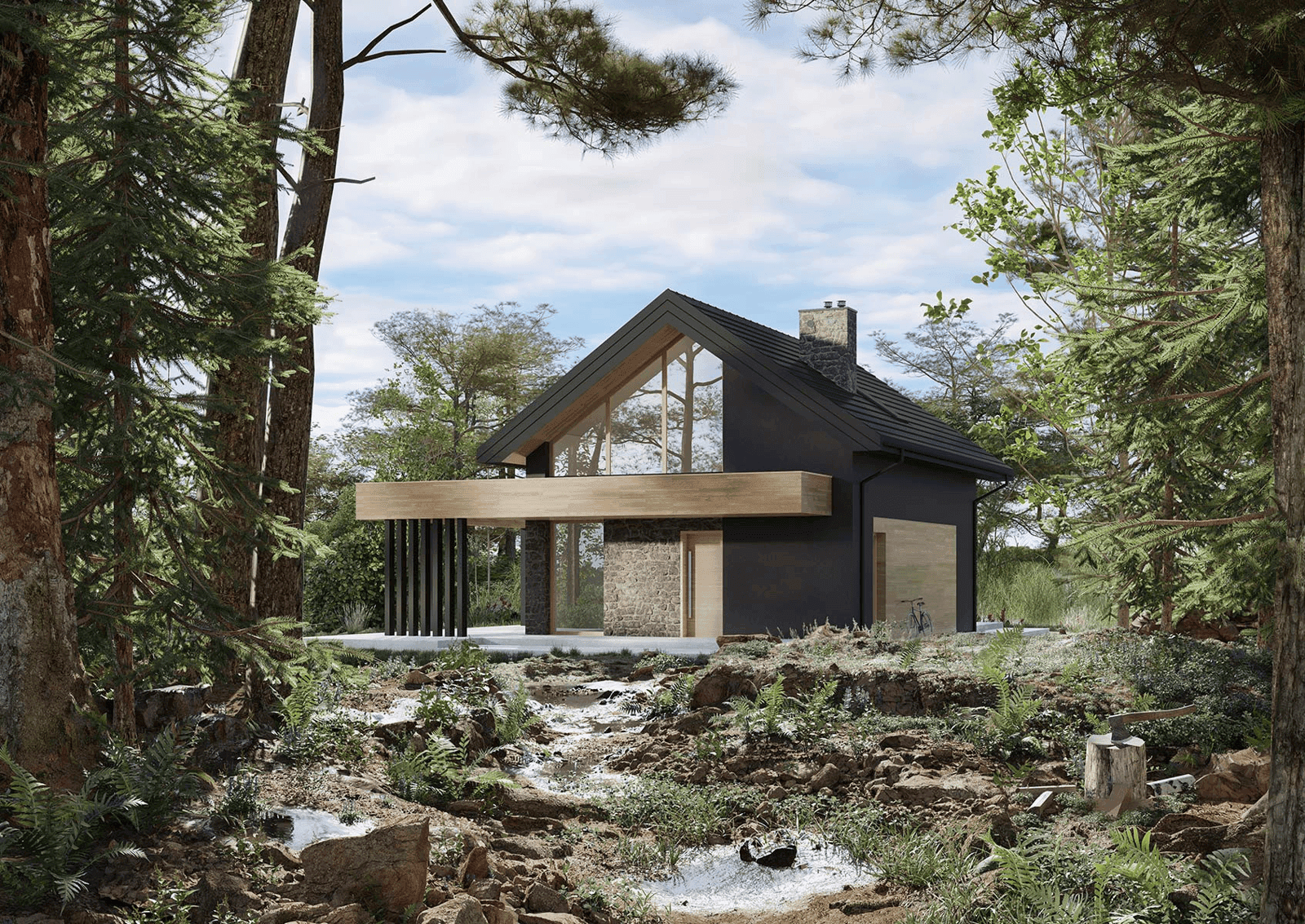 Wizualizacja domu jednorodzinnego New House 757