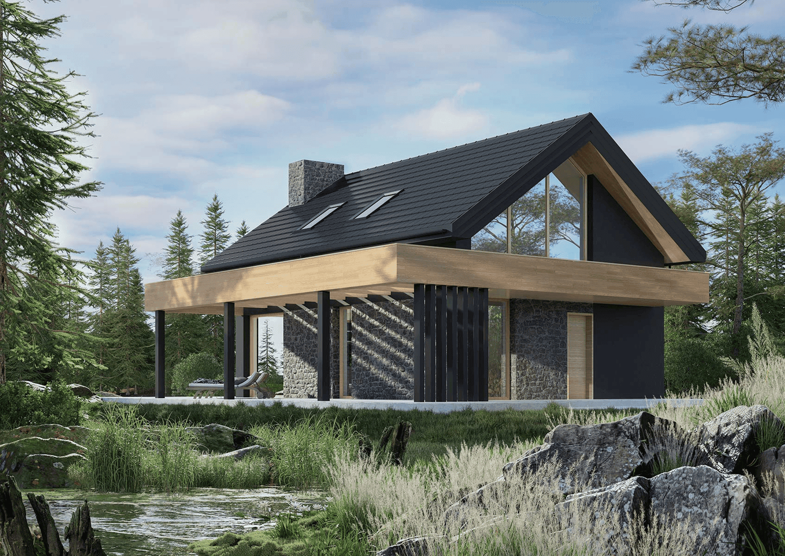 Wizualizacja domu jednorodzinnego New House 757