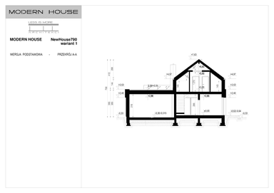 Przekrój projektu domu New House 790 w1
