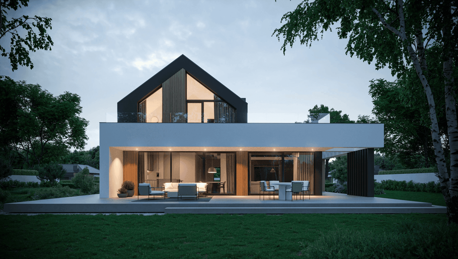 Wizualizacja domu jednorodzinnego New House 790 w1