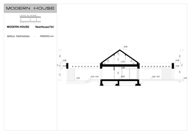 Przekrój projektu domu New House 724
