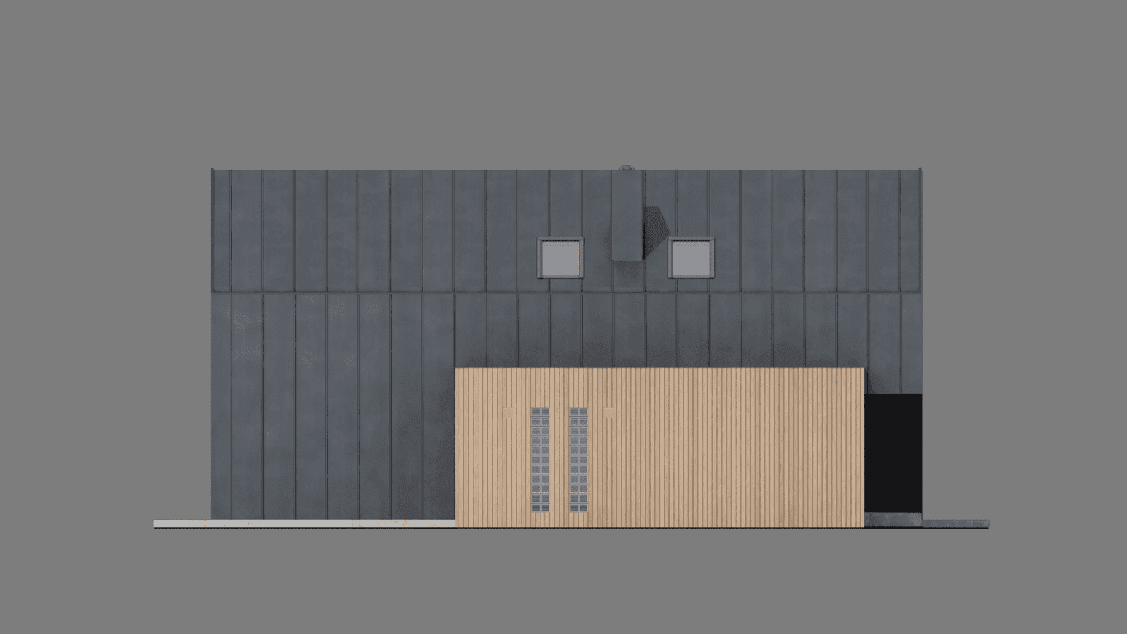 Elewacja boczna w projekcie domu ModernHouse 758 g wariant 1