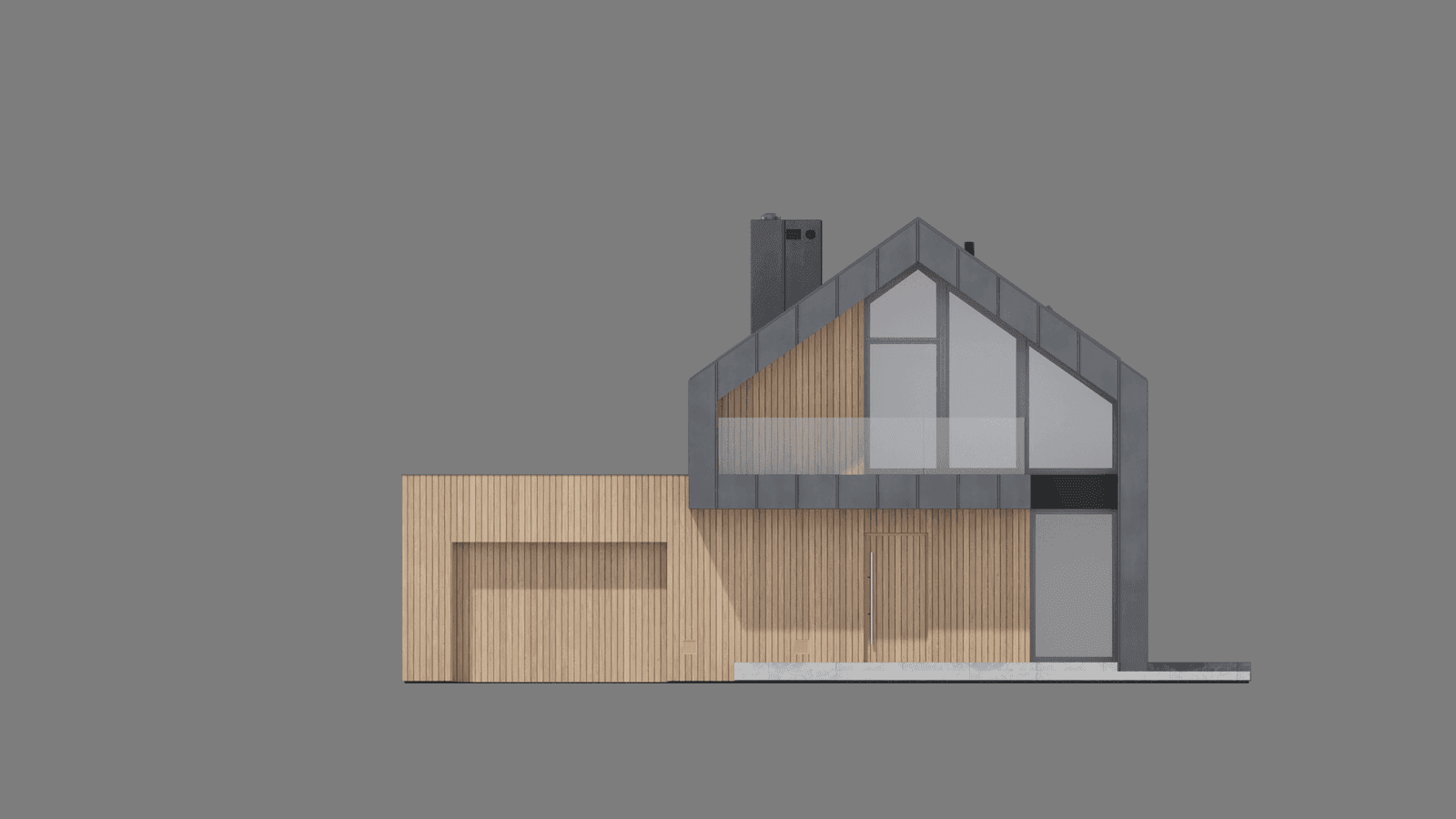 Elewacja frontowa projektu domu ModernHouse 758 g wariant 1