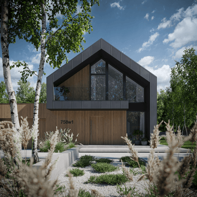 Piękny mały dom tani w budowie Modern House 758 G wariant 1
