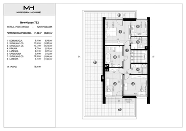 Poddasze projekt domu New House 762