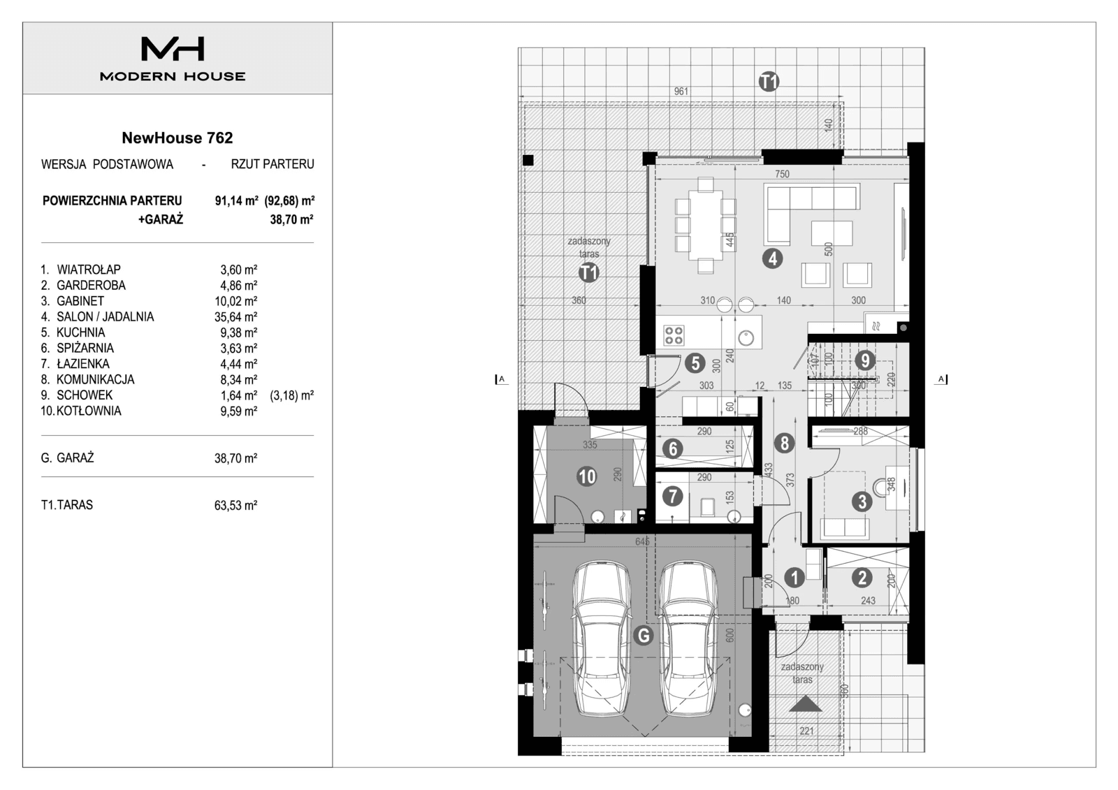 Parter projektu domu New House 762