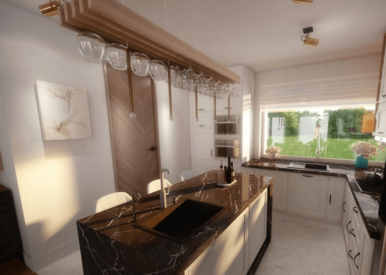 Projekt kuchni w projekcie Domena 124A