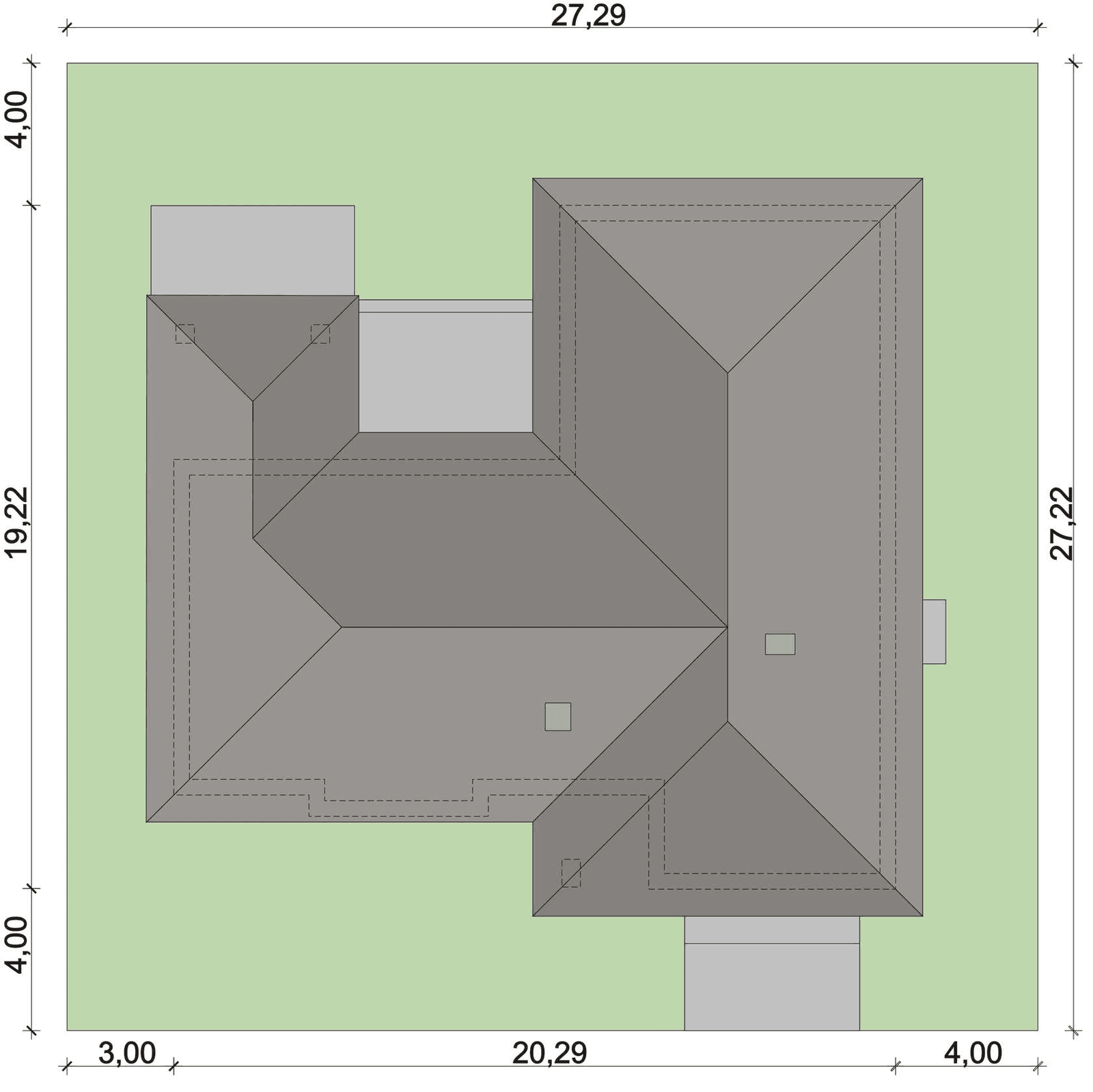 Usytuowanie domu Domena 110 B na działce