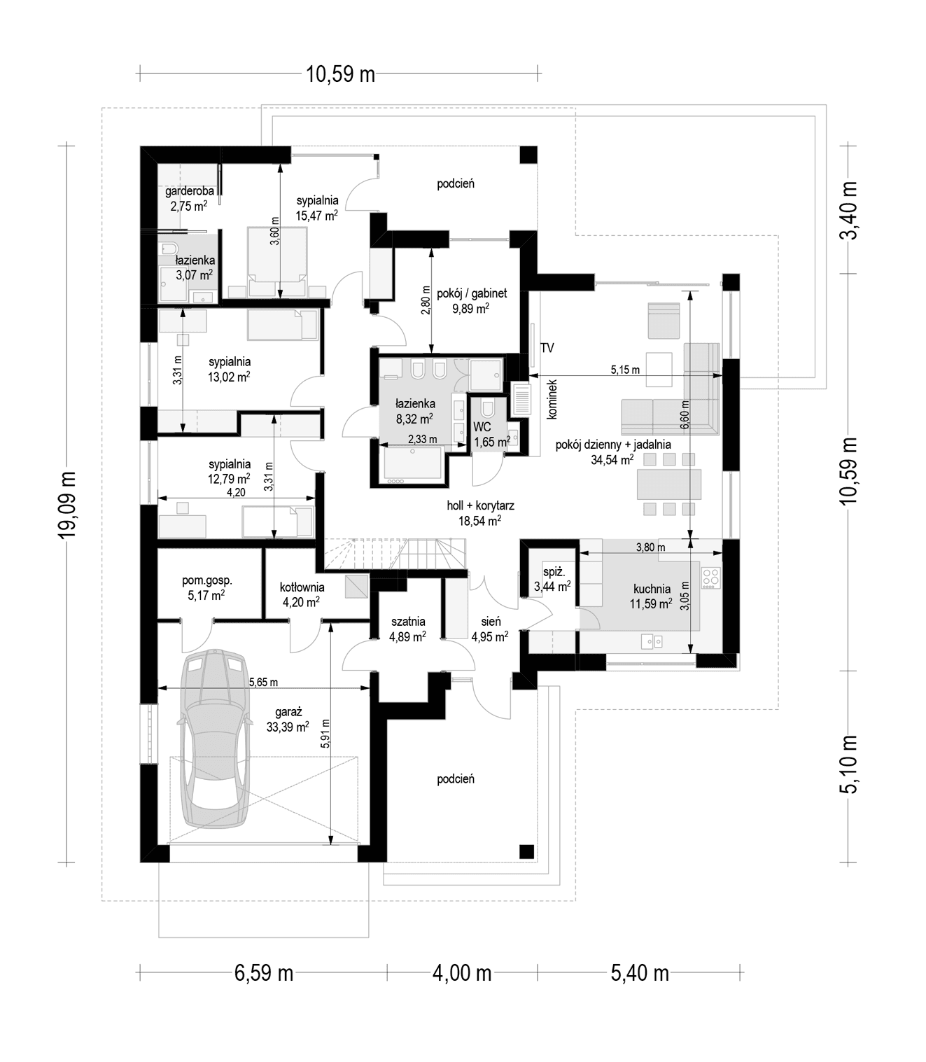 Projekt Doskonały wariant E parter