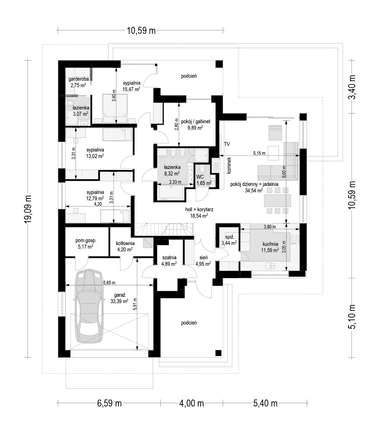 Projekt Doskonały wariant E parter