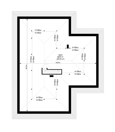Rzut poddasza Doskonały wariant E