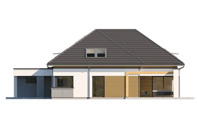 Elewacja boczna w projekcie Hiacynt wariant B