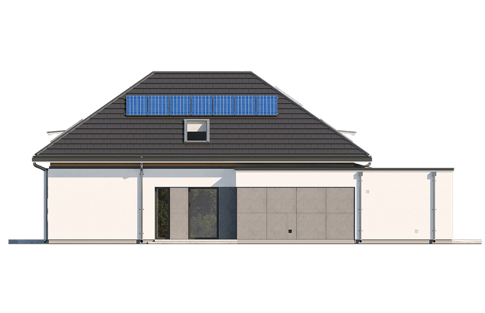 Elewacja boczna w projekcie Hiacynt wariant B