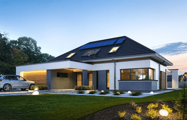 Projekt domu Hiacynt wariant B wizualizacja od frontu