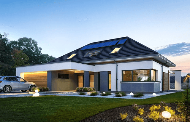 Projekt domu Hiacynt wariant B wizualizacja od frontu