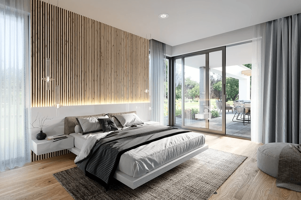 Projekt sypialni w projekcie domu jednorodzinnego Hiacynt wariant B