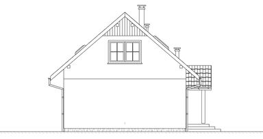 Elewacja boczna w projekcie domu Domek Lipowy