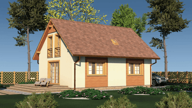 Wizualizacja ogrodowa projektu Domek Lipowy