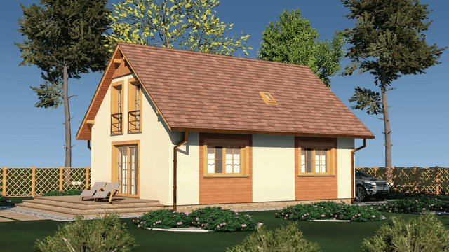 Wizualizacja ogrodowa projektu Domek Lipowy