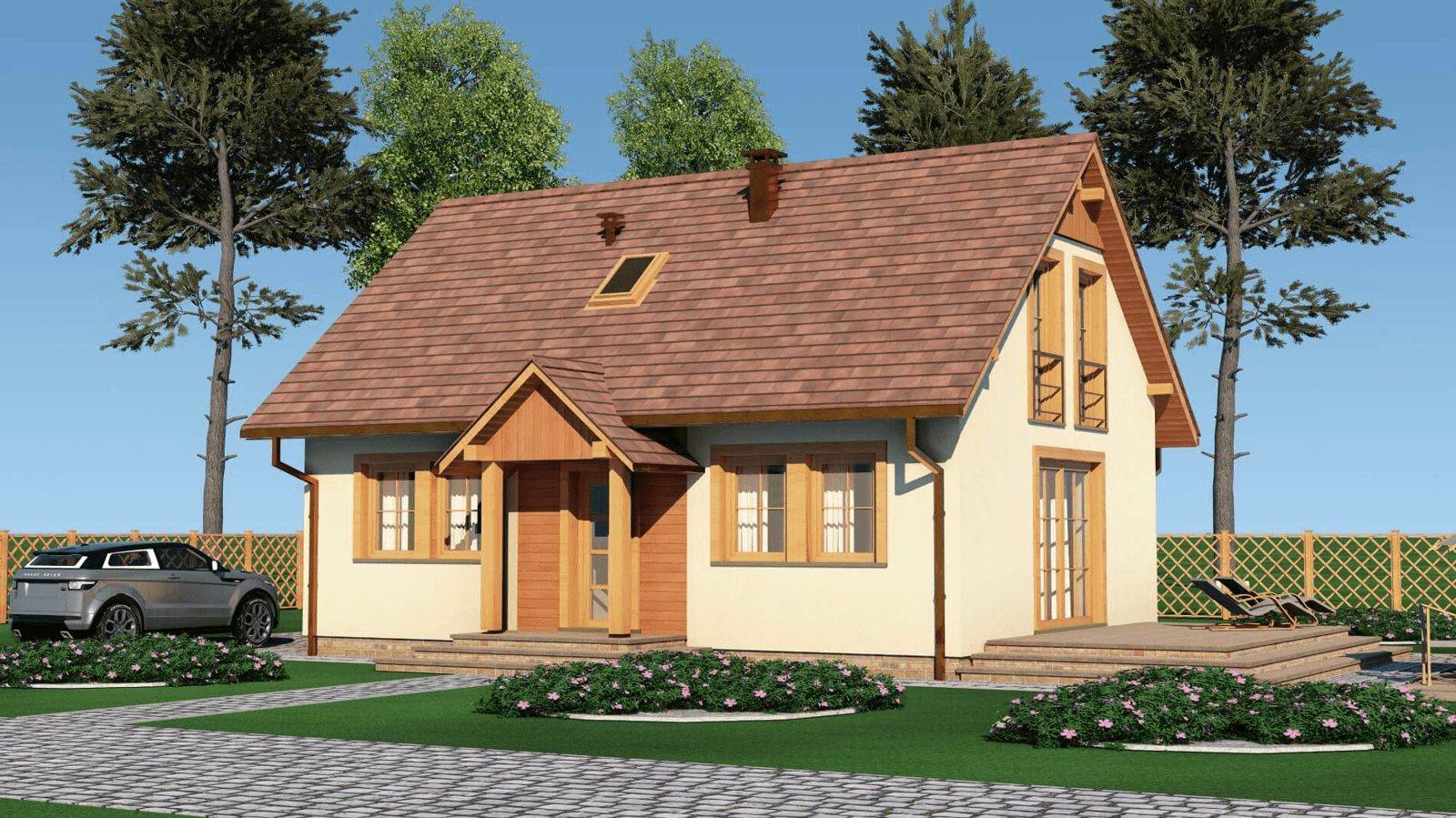 Wizualizacja projektu domu jednorodzinnego Domek Lipowy