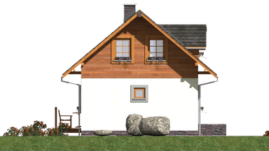 Wizualizacja boczna w projekcie domu L-87