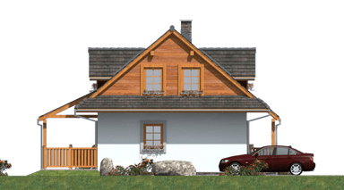 Elewacja boczna w projekcie domu ABL 136 DOM RUBINOWA