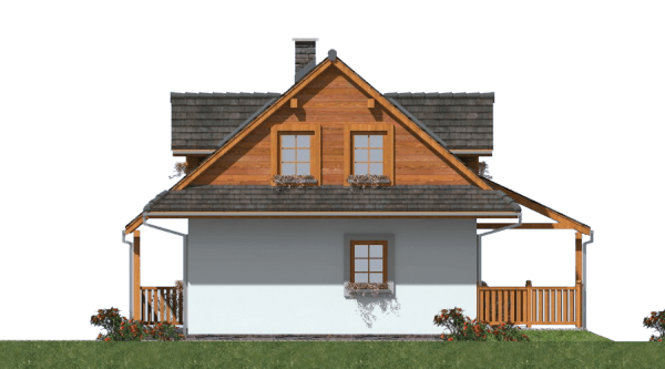 Elewacja boczna w projekcie domu ABL 136 DOM RUBINOWA