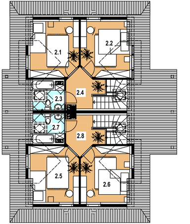 Rzut poddasza w projekcie domu ABL 136 DOM RUBINOWA