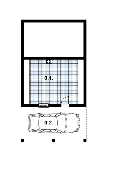 Rzut piwnicy w projekcie domu L-87