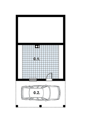 Rzut piwnicy w projekcie domu L-87