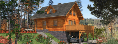 Wizualizacja projektu L-87 Dom Modrzewiowa