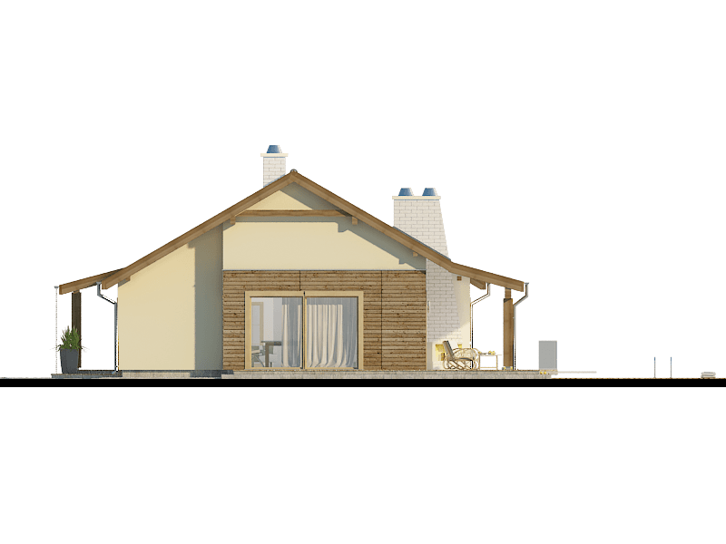 Elewacja boczna w projekcie domu AJR 03BV01