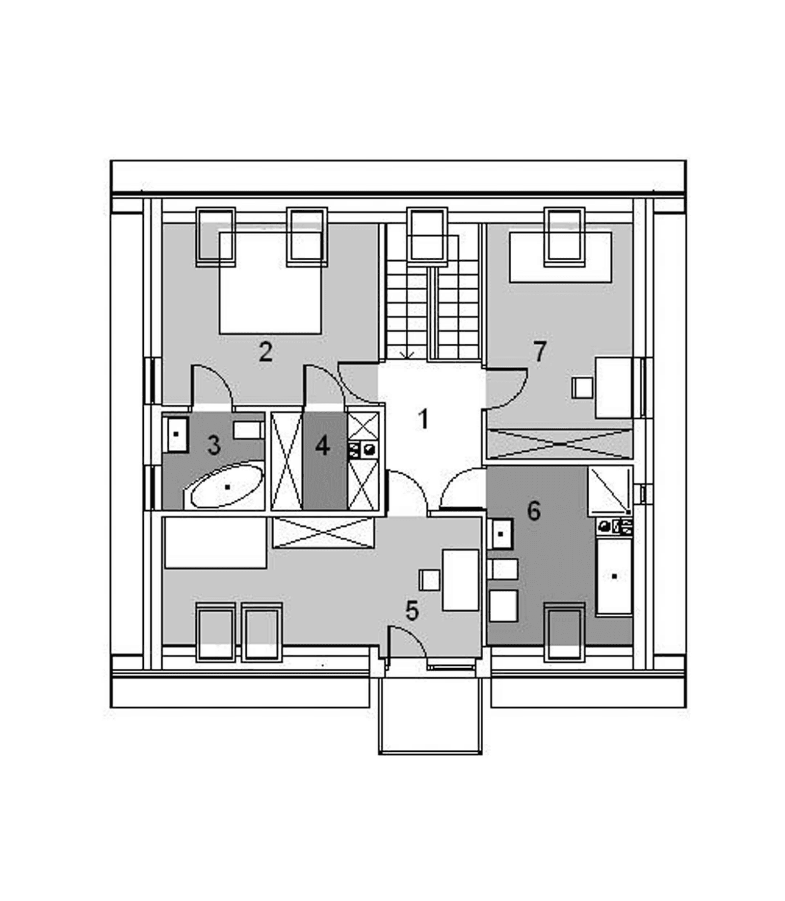 Rzut poddasza dom projekt domu Eco 05