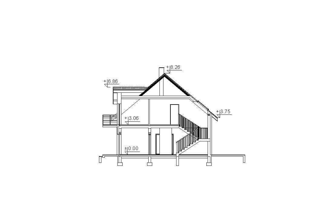 Przekrój domu projekt domu Eco 06