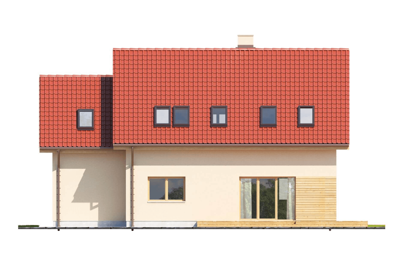 Elewacja ogrodowa projektu domu Eco 06