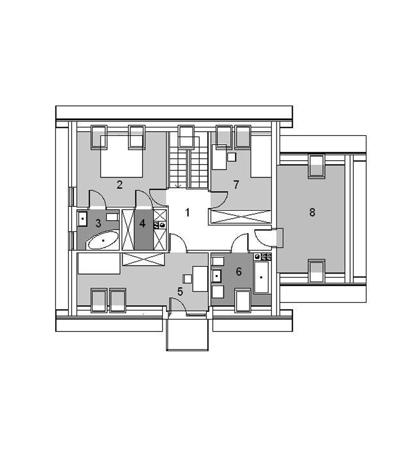 Rzut poddasza projekt domu Eco 06