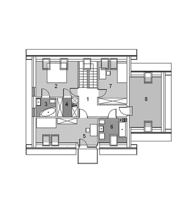 Rzut poddasza projekt domu Eco 06