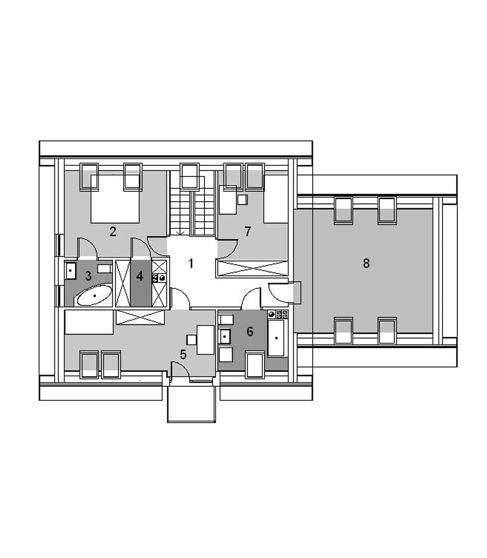 Rzut poddasza projekt domu jednorodzinny Eco 07