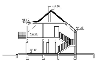 Przekrój domu projekt Eco 08