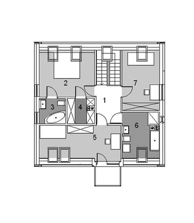Rzut poddasza projekt domu z poddaszem Eco 08