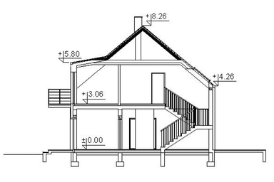 Przekrój projektu domu Eco 10