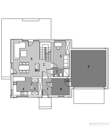 Rzut parteru projektu domu Eco 10